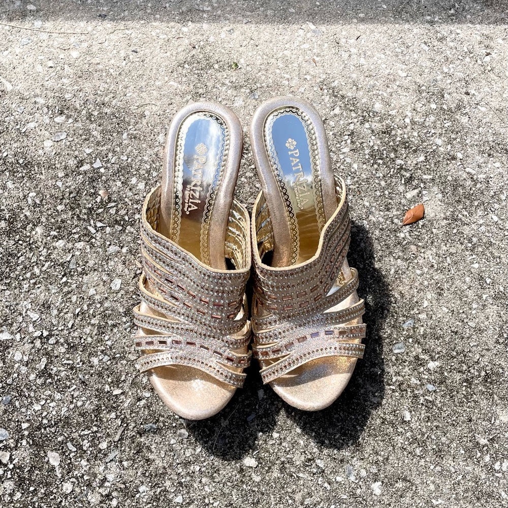 Patrizia By Spring Step Sandal/Wedge - Beaming in Vivid Gold - Women’s Size 8